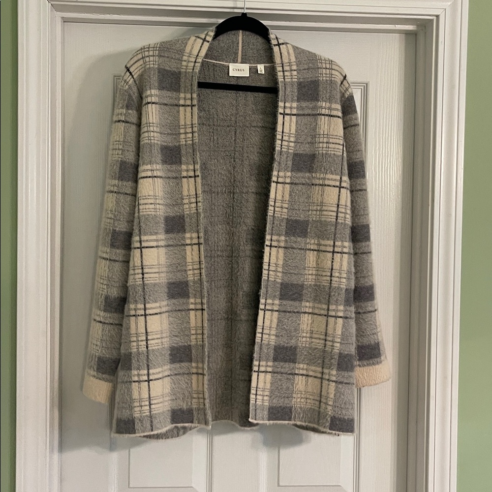 Cyrus Eyelash Knit Open Cardigan Sweater - Size Large